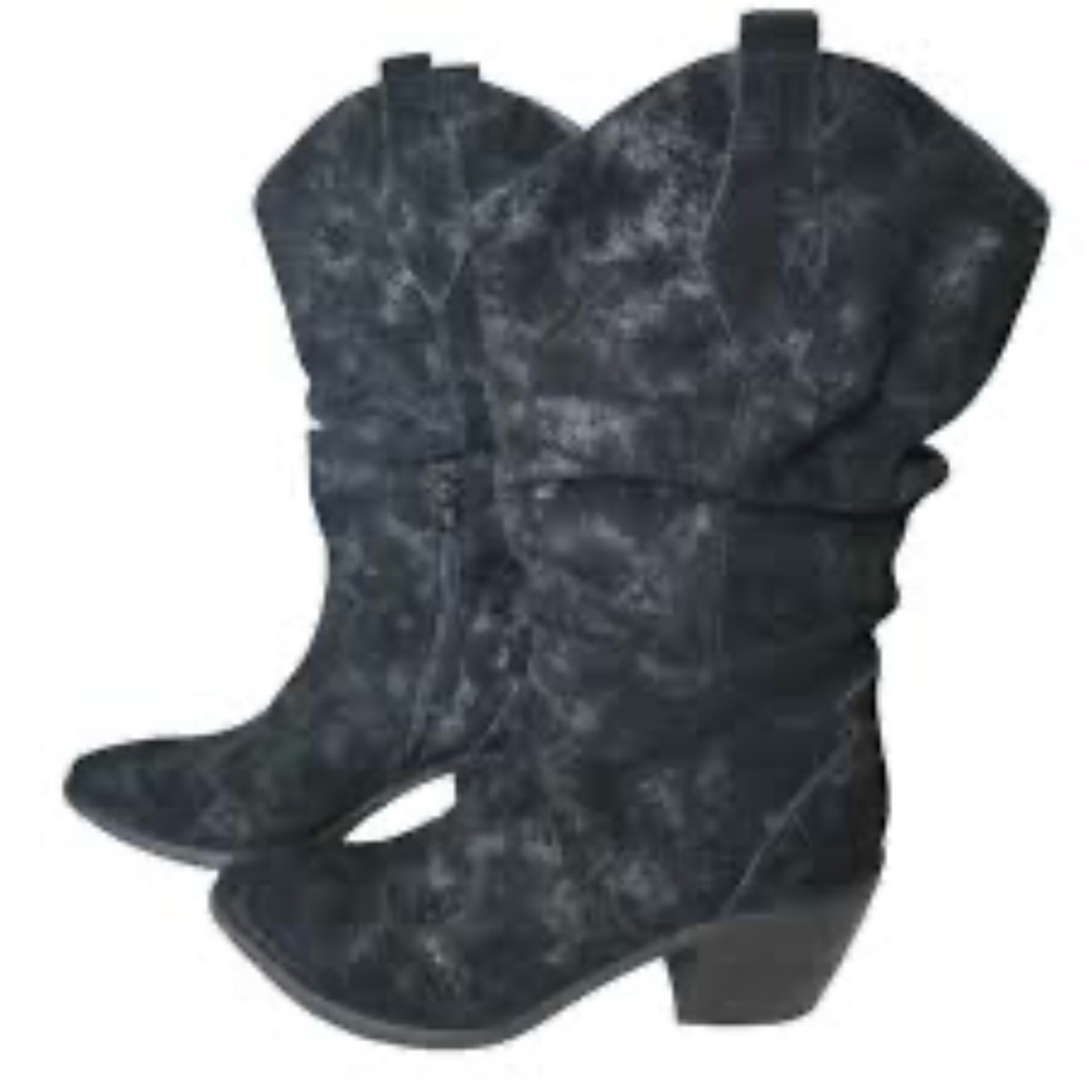 Vaneli Catkin Western Heeled Pull on slouch boot Black/silver - Picture 7 of 12
